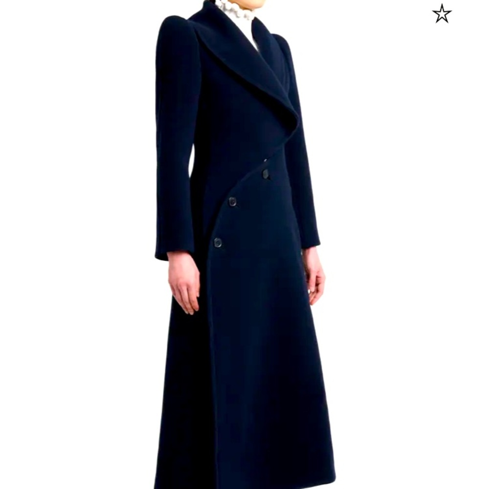 Alaia Curved Double-Breasted Coat